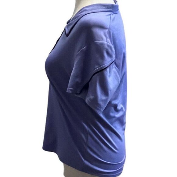 Jamie Sadock Top Womens S Purple With Black Golf Short Sleeve V Neck Polo Shirt - Picture 2 of 7